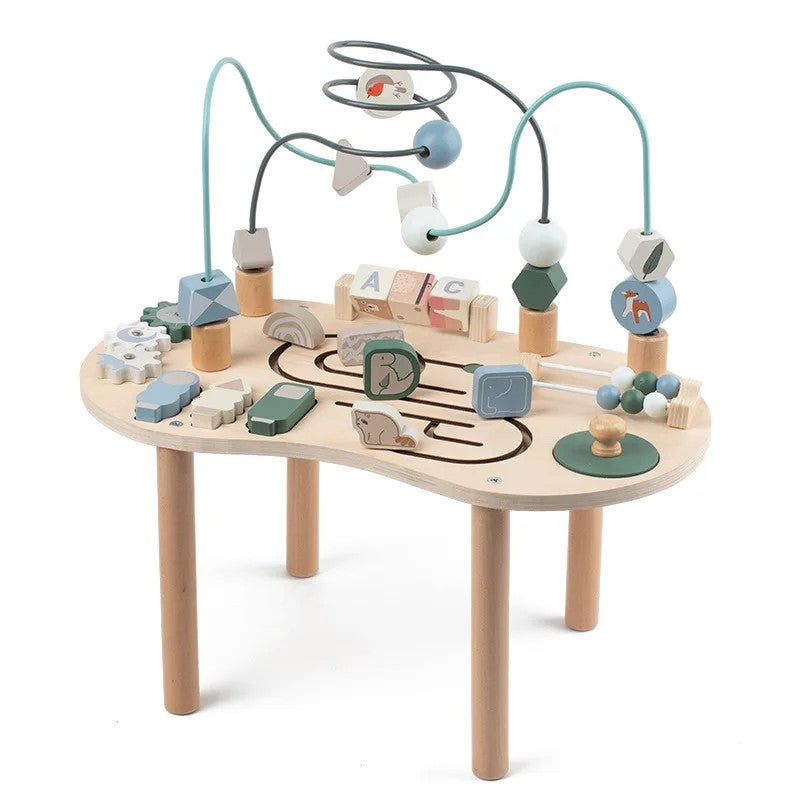 Wooden Montessori Activity Table - Beaded Forest Frame