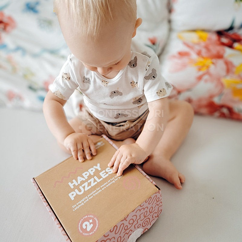 Wooden Montessori Puzzle Set - 6 Themed Jigsaw Puzzles for Toddlers