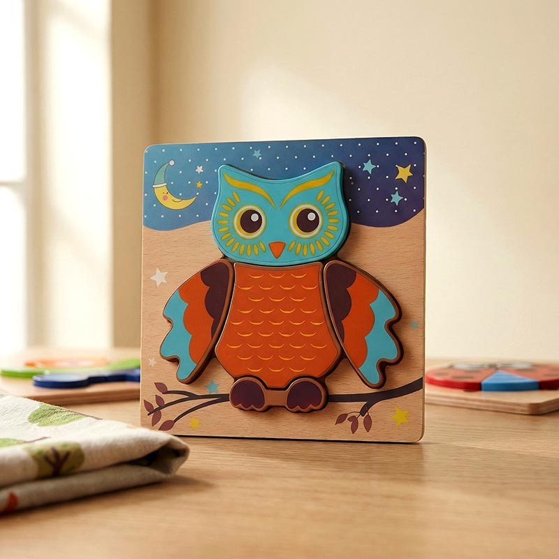 Wooden Montessori Puzzle Set - 6 Themed Jigsaw Puzzles for Toddlers