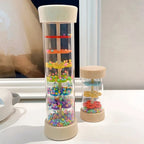 Wooden Rain Stick Musical Toy - Tube with Flower Disc Beads