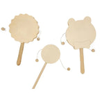 Wooden Rattle Drum - Bear Head Shape