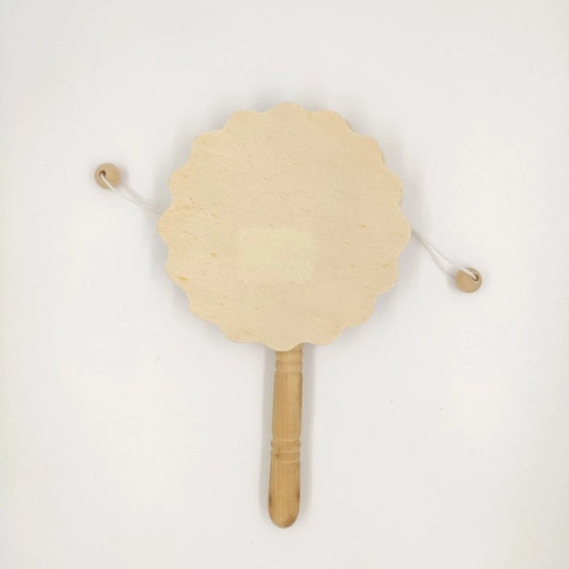 Wooden Rattle Drum - Bear Head Shape