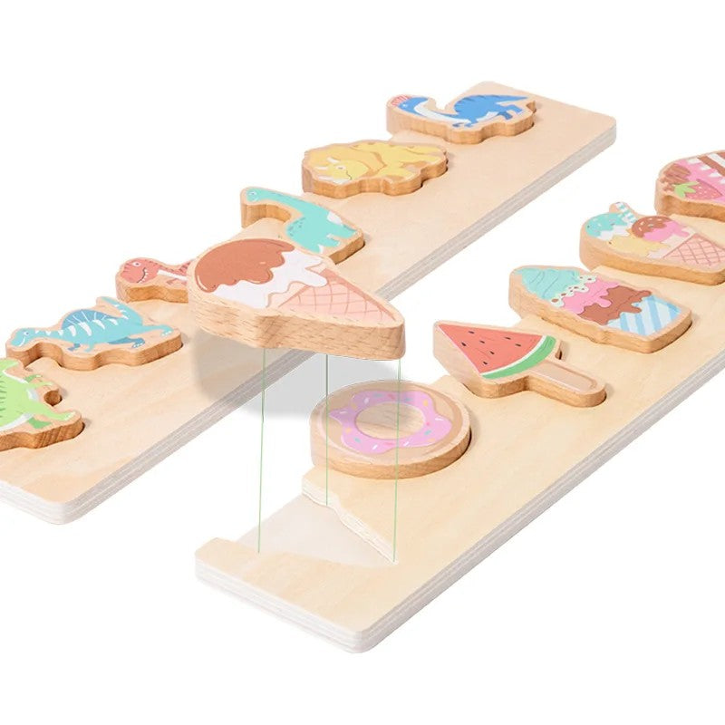 Wooden Shape-Matching Puzzle Board - Montessori Early-Education Toy