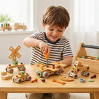 Wooden STEM Toy Set - Nuts, Bolts, Planks and Tools