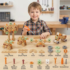 Wooden STEM Toy Set - Nuts, Bolts, Planks and Tools