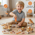 Wooden STEM Toy Set - Nuts, Bolts, Planks and Tools